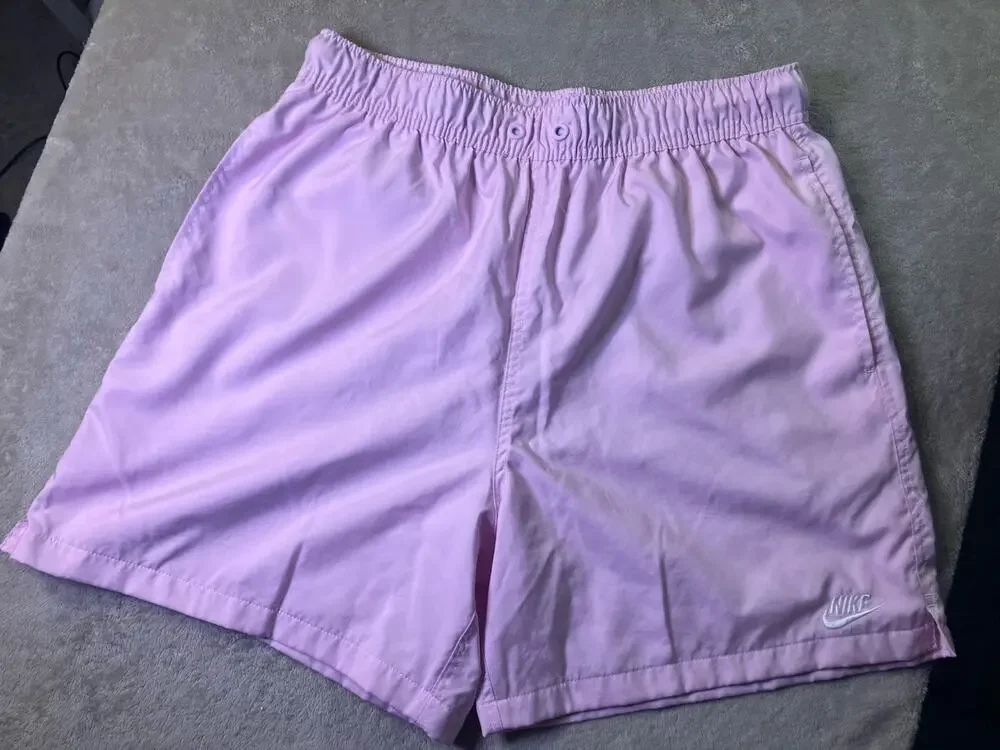 Nike Men's Solid Purple/Pink Swim Trunks Size M Logo Elastic Waist Lined